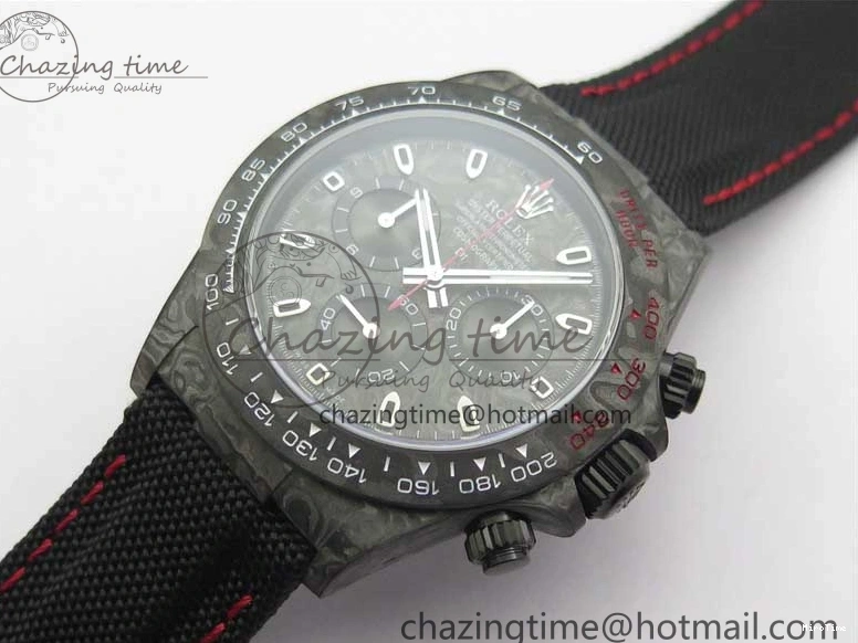 MiroTime 0414 Stretchable Daytona DIW All Black Carbon Noob 1:1 Best Edition Black Dial on Black Nylon Strap SA 2582